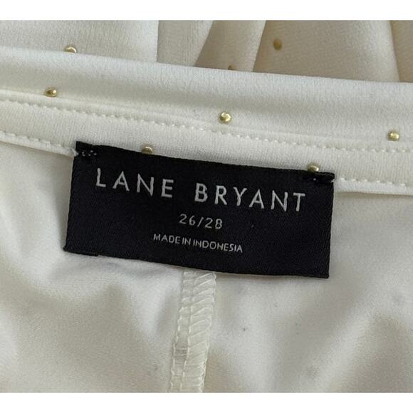 Lane Bryant Cream Gold Swing Dew Drop Long Sleeve Crew Neck Matte Top Size 26/28 - Picture 8 of 10